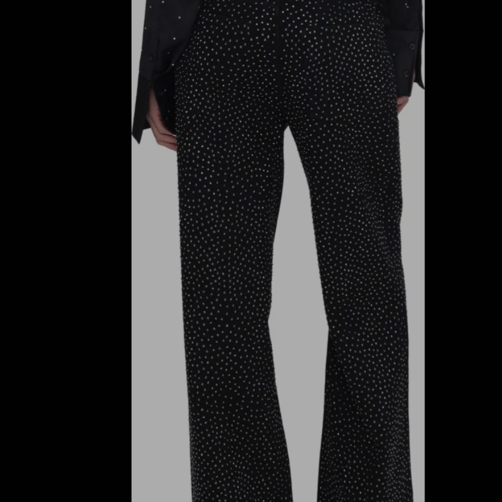 Good American Black and White Flare Jeans